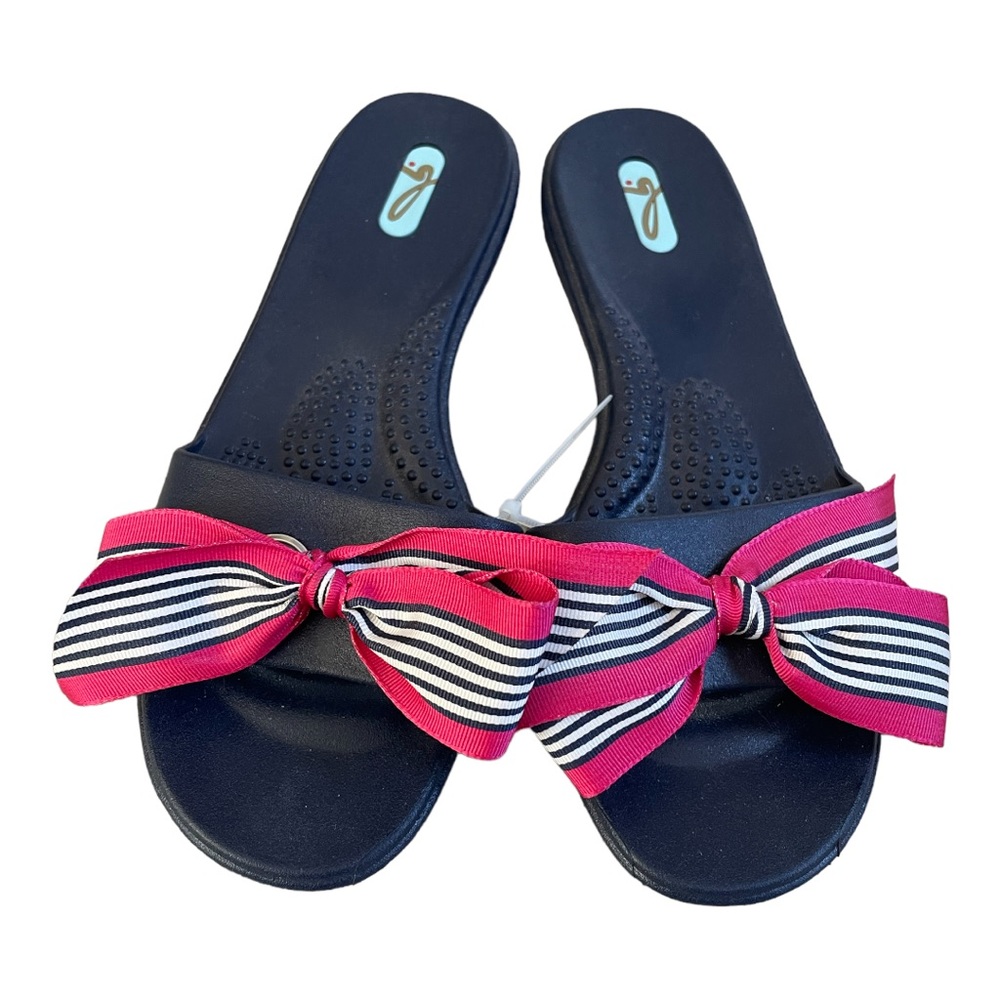 OKA b. Madison Slide Sandals with Bow Medium